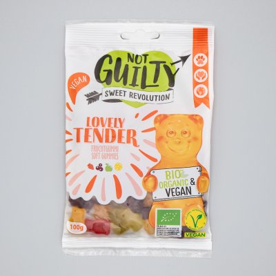 Ekologiskt och veganskt gélegodis, med fruktsmak