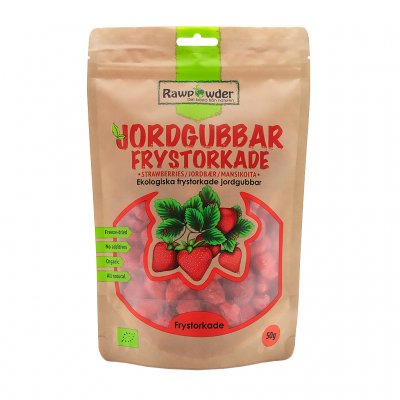 ekologiska frystorkade jordgubbar
