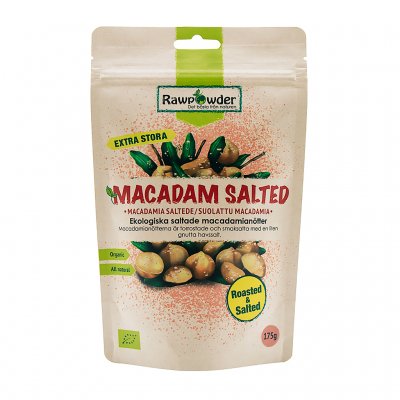 ekologiska saltade macadamianötter